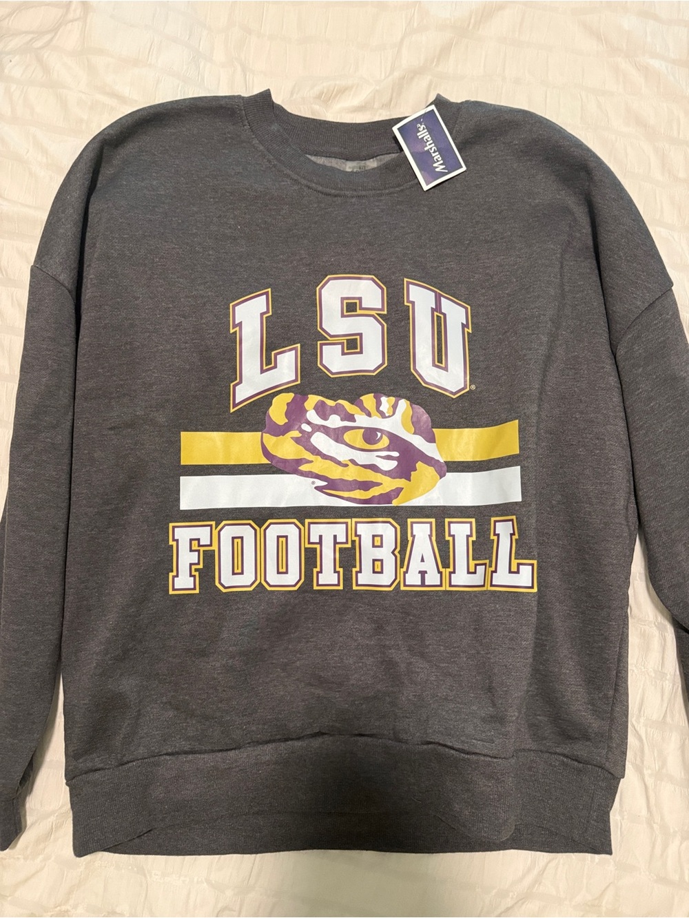 LSU Football Crewneck Sweatshirt - Charcoal